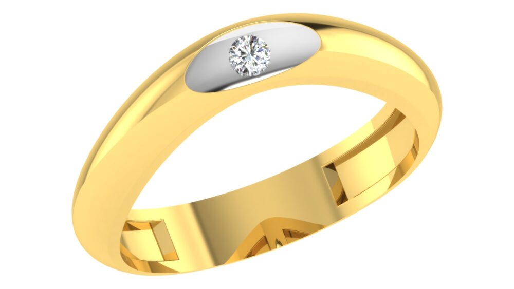 Classic Wavy Couple Bands with Solitaire Diamonds by Abhedya Jewels - Image 5