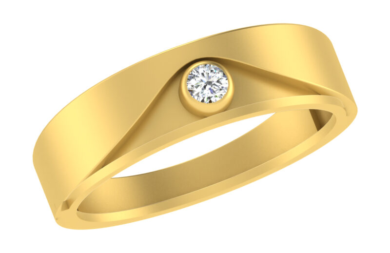 Solitaire Diamond Wedding Band For Couple Minimalist Collection By Abhedya Jewels - Image 6