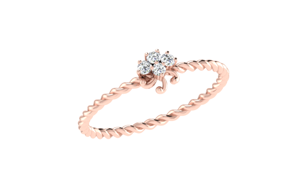 Light Floral Diamond Ring by Abhedya Jewels