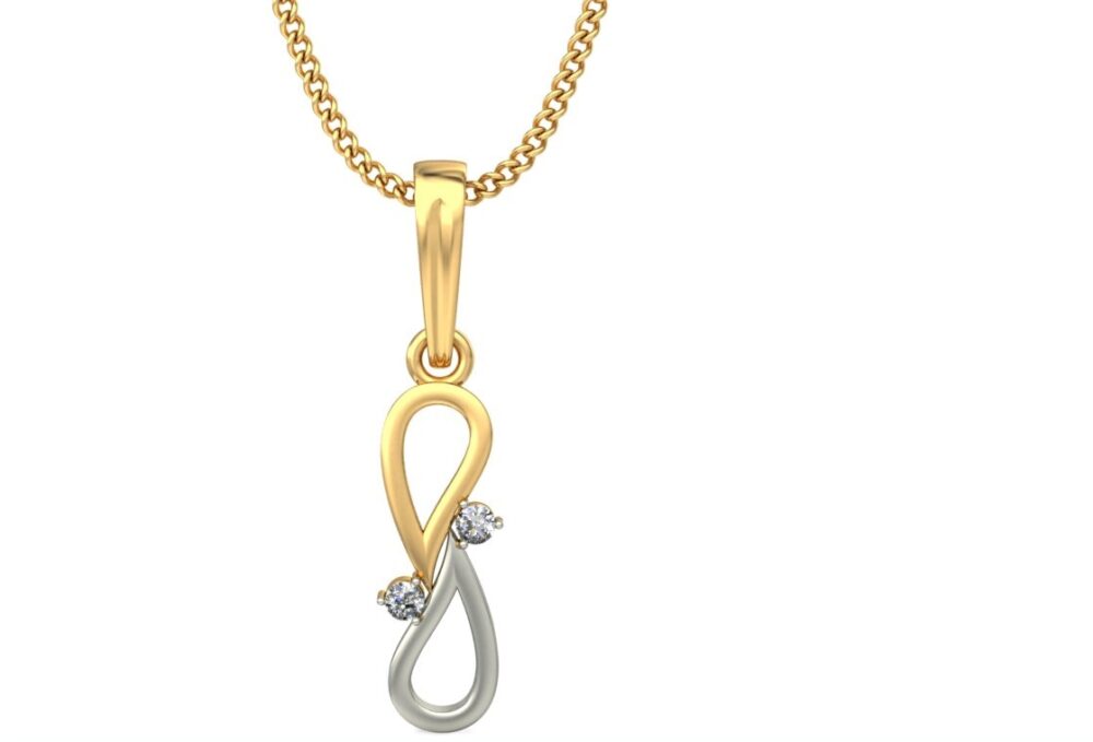Paired tear drop diamond Pendant