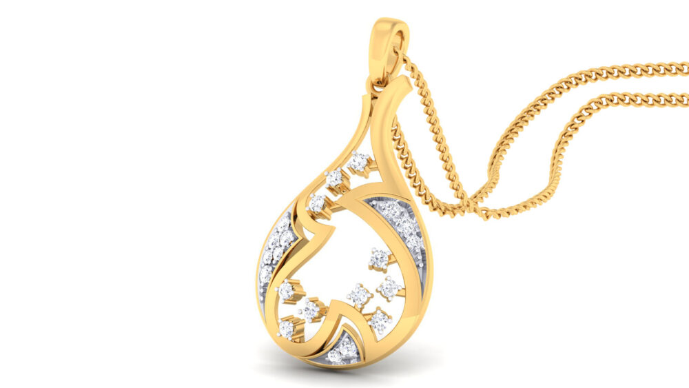 Real Gold Pendant with Natural Diamond | Bis Hallmarked Women's Locket Design - Image 2