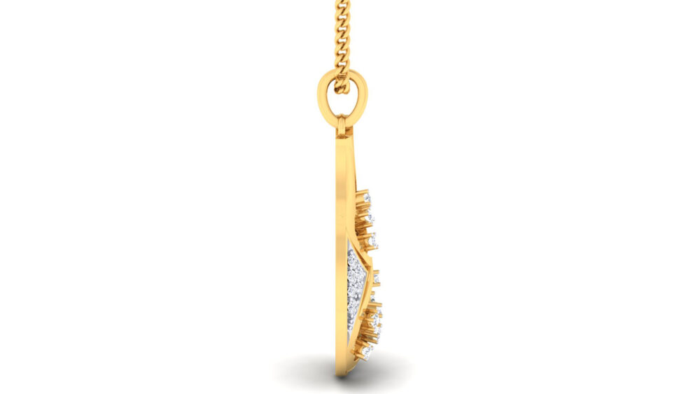 Real Gold Pendant with Natural Diamond | Bis Hallmarked Women's Locket Design - Image 3