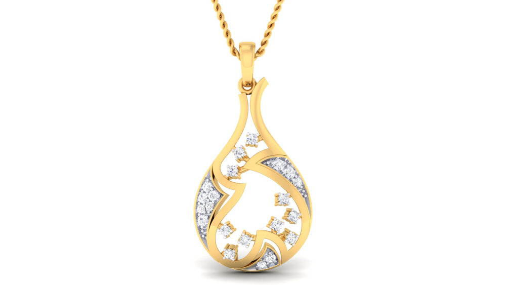 Real Gold Pendant with Natural Diamond | Bis Hallmarked Women's Locket Design - Image 4