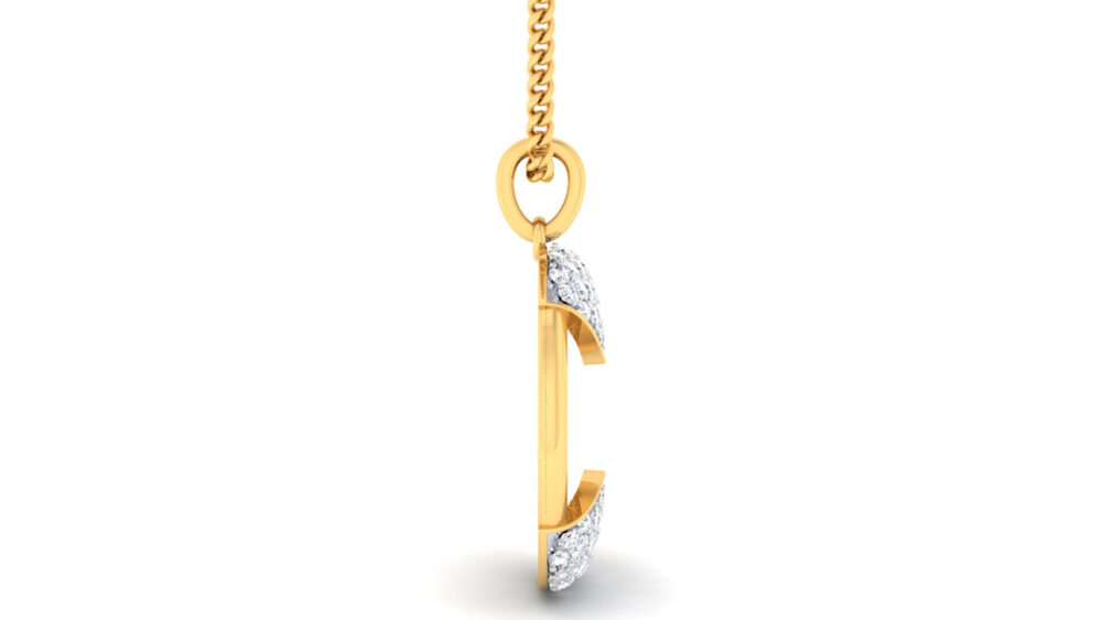 Circular Diamond studed gold pendand geometic collection - Image 2