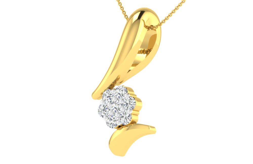 FLower motif Diamond Pendant - Image 5