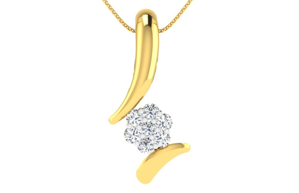 FLower motif Diamond Pendant