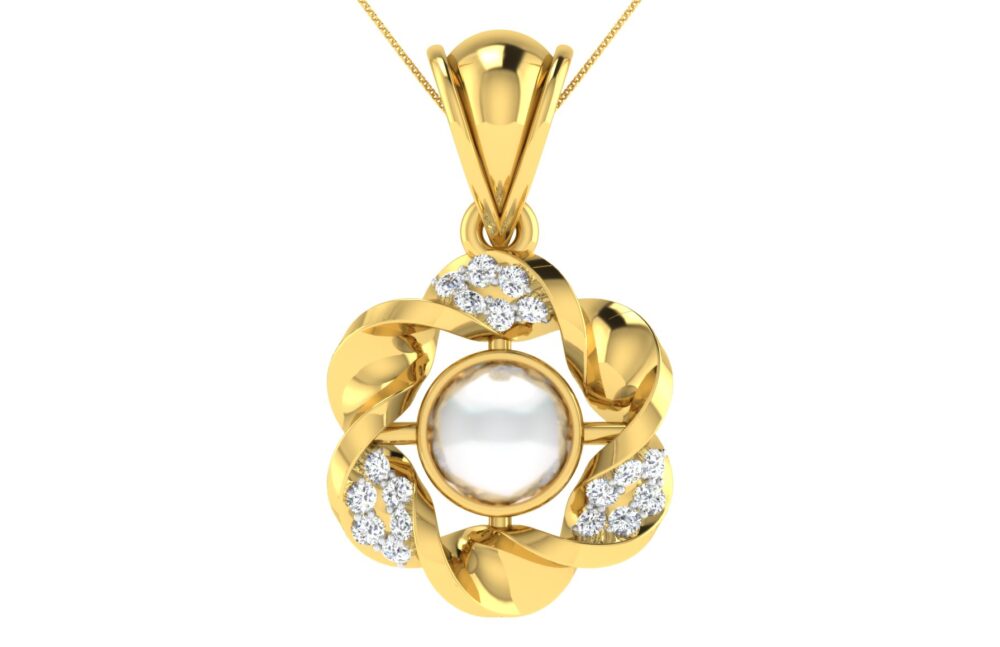 Elegant Floral Diamond Pendant - Image 3