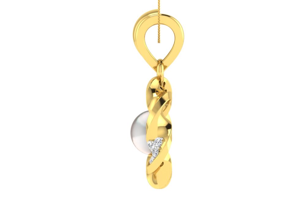 Elegant Floral Diamond Pendant - Image 2