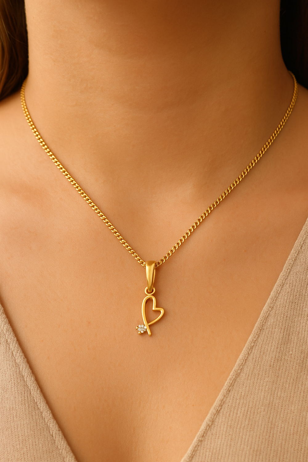 Dainty Diamond Pendant- Heart Shaped - Image 2