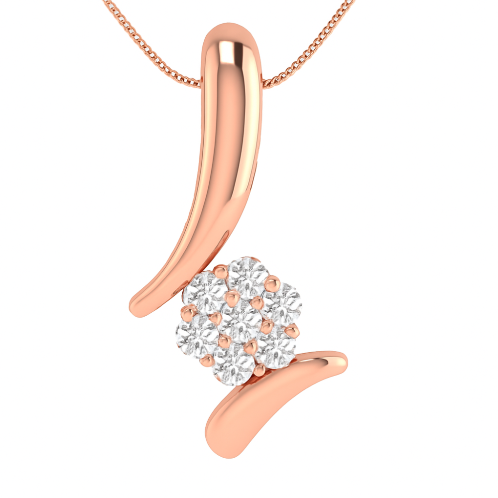 FLower motif Diamond Pendant - Image 4