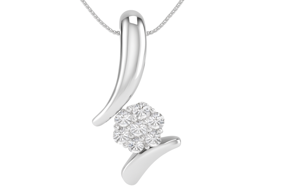 FLower motif Diamond Pendant - Image 3